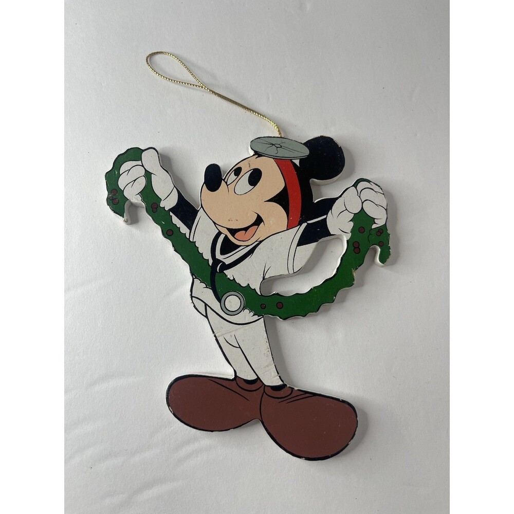Vintage 90s Mickey mouse Doctor Press Board 5" Christmas Ornament
